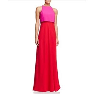 Jill Stuart Pink Red Color Block Gown Size 2